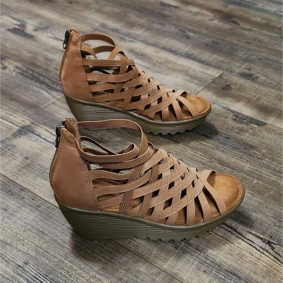 Sketchers Women's Brown Parallel-dream Queen Wedge Sandal Suze 6.5 Pre-owned B40 - Picture 1 of 10